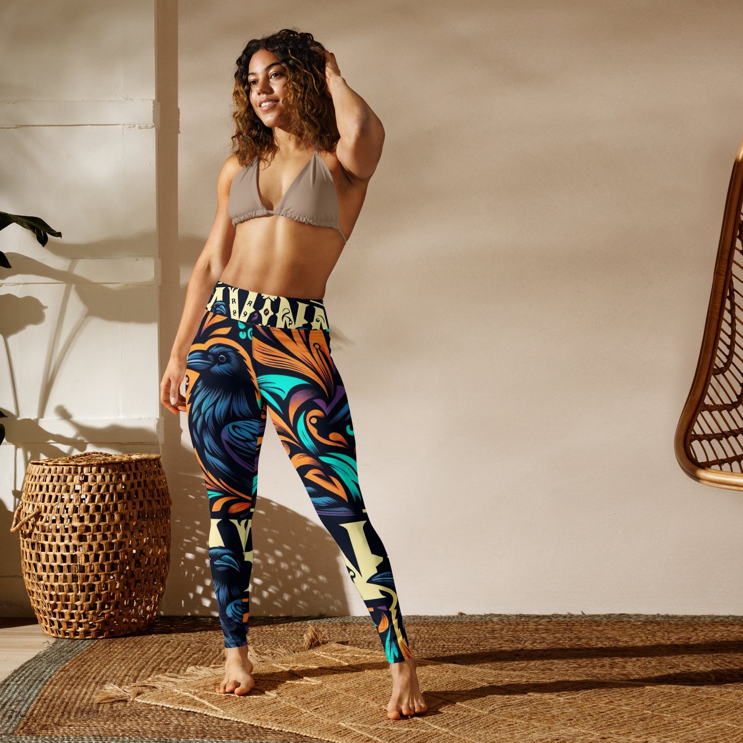 Kiburi Raven Multicolored Yoga Leggings